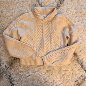 Aritzia Cream Cable Knit Cardigan